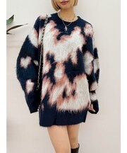 アニマルシャギーオーバーサイズニットトップス