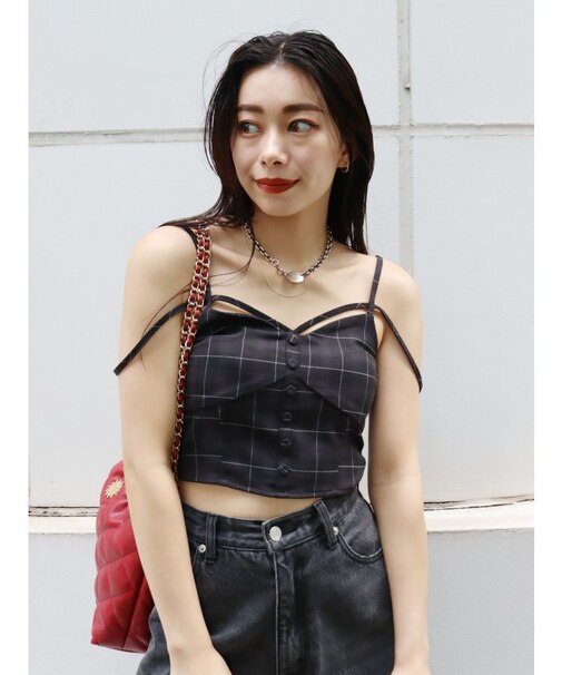 ストラップチェックキャミソール