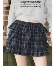 フリルチェックミニスカート