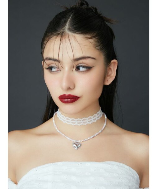 COLOR STONE LACE CHOKERネックレス