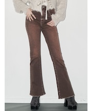 カラーヴィンテージライクストレッチフレアデニムパンツ