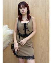 レースアップリボンビスチェ【セットアップ着用可能】