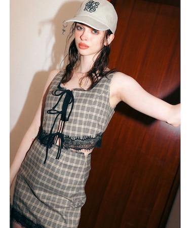 レースアップリボンビスチェ【セットアップ着用可能】