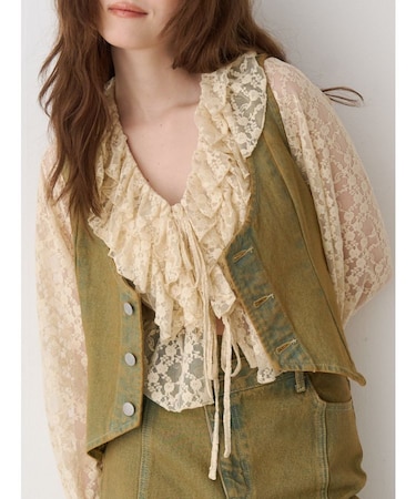 ヴィンテージライクデニムベスト【セットアップ着用可能】