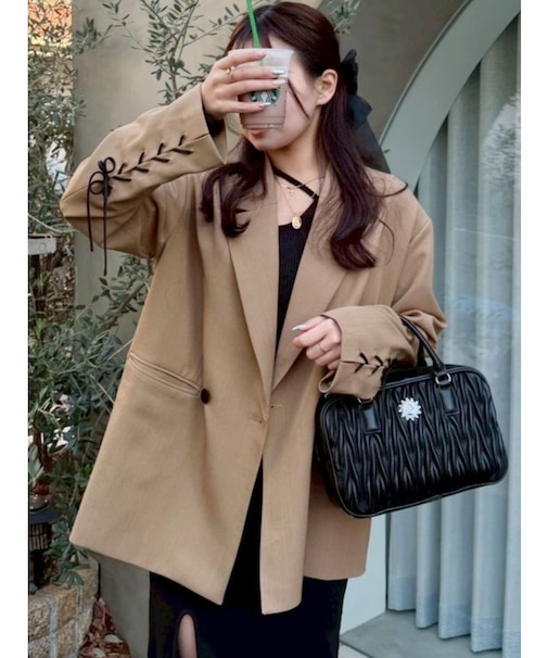 レースアップテーラードジャケット【セットアップ着用可能】