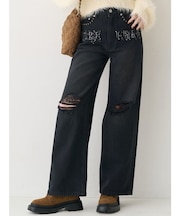 グラフィックワイドパンツ