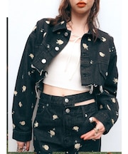 Embroideryデニムブルゾン【セットアップ着用可能】