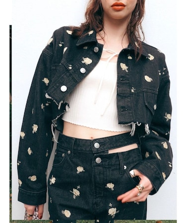 Embroideryデニムブルゾン【セットアップ着用可能】