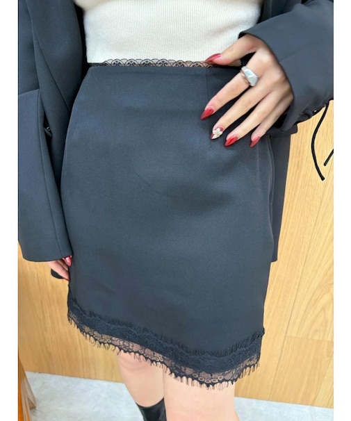 レースコンビミニスカート【セットアップ着用可能】