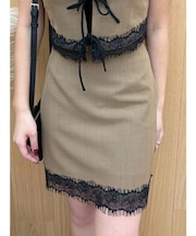 レースコンビミニスカート【セットアップ着用可能】