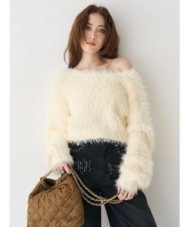 シャギーニットトップス