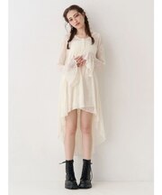 レースイレヘムフーディワンピース