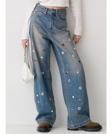 MIX MOTIF ワイドデニムパンツ