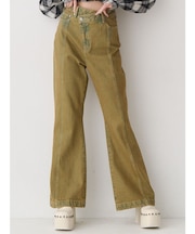 ウエストクロスフレアデニムパンツ【セットアップ着用可能】