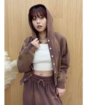 パウダーショートスウェットフーディー【セットアップ着用可能】