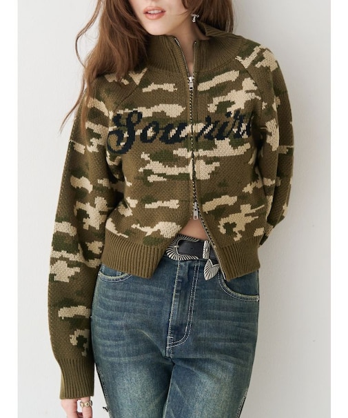 コンパクトジャガードニットトップス