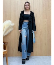 オープンニットロングカーディガン