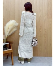 オープンニットロングカーディガン