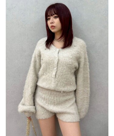 bijouシャギーニットロンパース