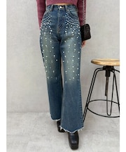 bijouワイドデニムパンツ