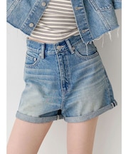 ヴィンテージライクカラーショートデニムパンツ【セットアップ着用可能】