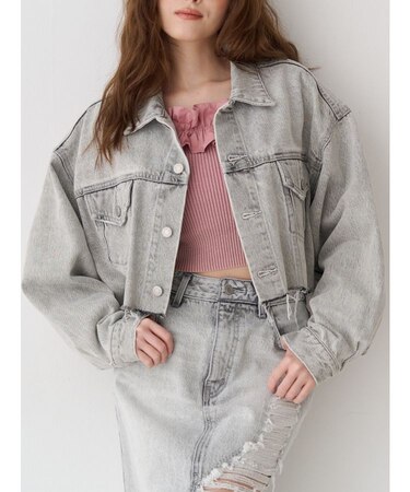 ヴィンテージライクカラーデニムブルゾン【セットアップ着用可能】