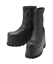 フェイクレザープラットフォームブーツ