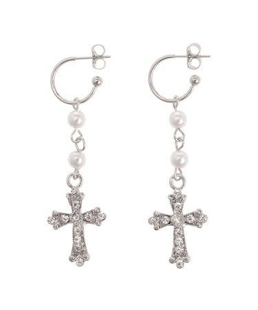 STONE CROSS MOTIF ピアス