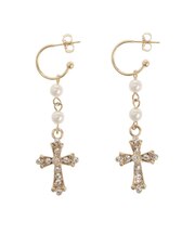 STONE CROSS MOTIF ピアス