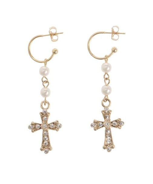 STONE CROSS MOTIF ピアス