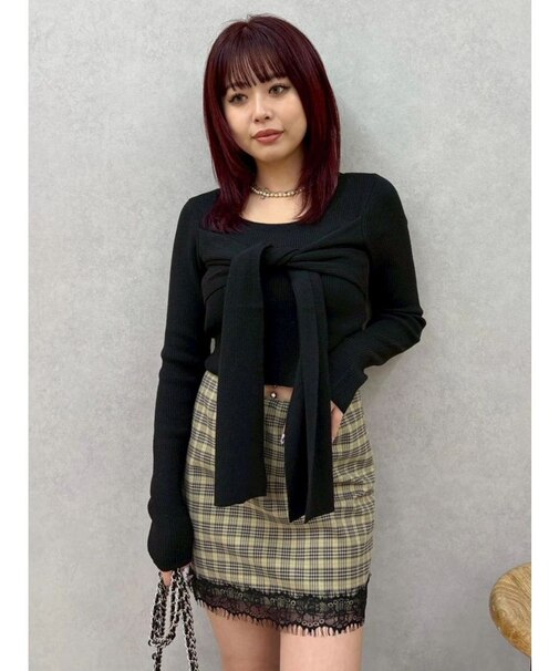 リボンデザインニットトップス