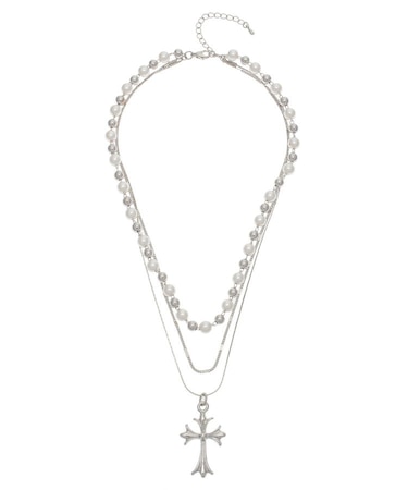 PEARL MIX CHAIN 3連 ネックレス