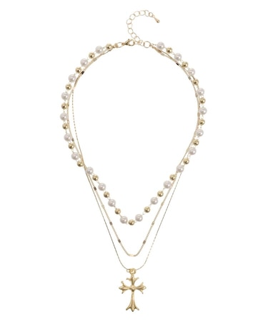 PEARL MIX CHAIN 3連 ネックレス