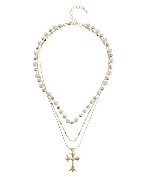 PEARL MIX CHAIN 3連 ネックレス