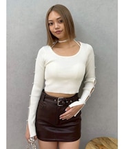 アームビジューニットトップス