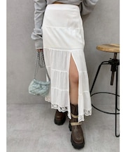 スリットロングティアードスカート