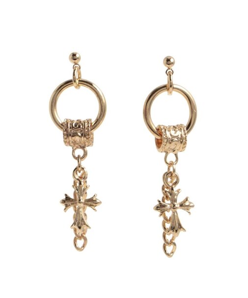 CHAIN CROSS MOTIF ピアス