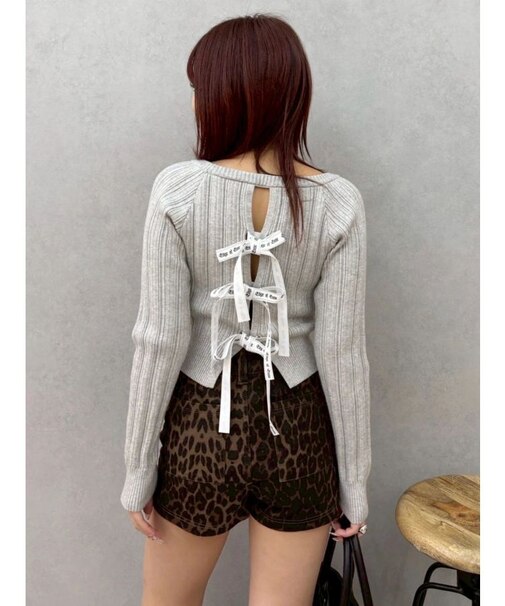 2WAYバックリボンニットトップス