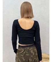 バックオープンショートリブトップス