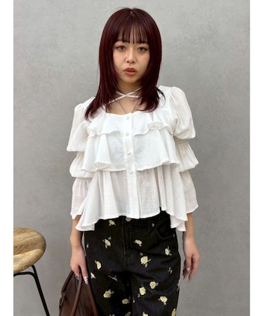 フリルボリュームチュニック