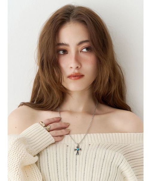 MARBLE CROSS MOTIF ネックレス