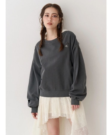 ピグメントダメージスウェットトップス