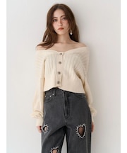 2WAYピグメントニットカーディガン