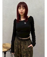 オフショルフーディトップス