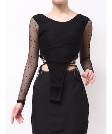 レースアップボディースーツ