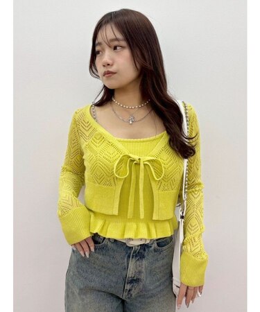 ビスチェアンサンブルニットトップス