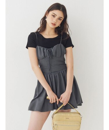 コルセットライクバルーンミニキャミワンピース