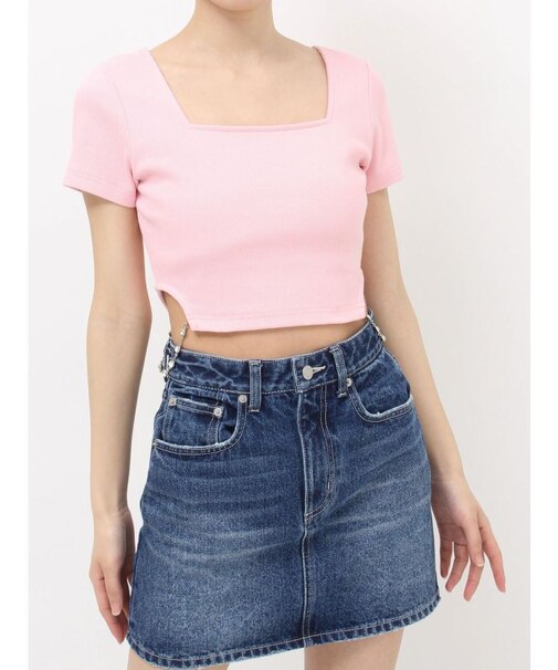 サイドビジューチェーントップス