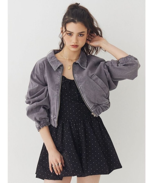 ヴィンテージライクデニムショートブルゾン