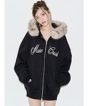 オーバーサイズ ZIP UPフーディー